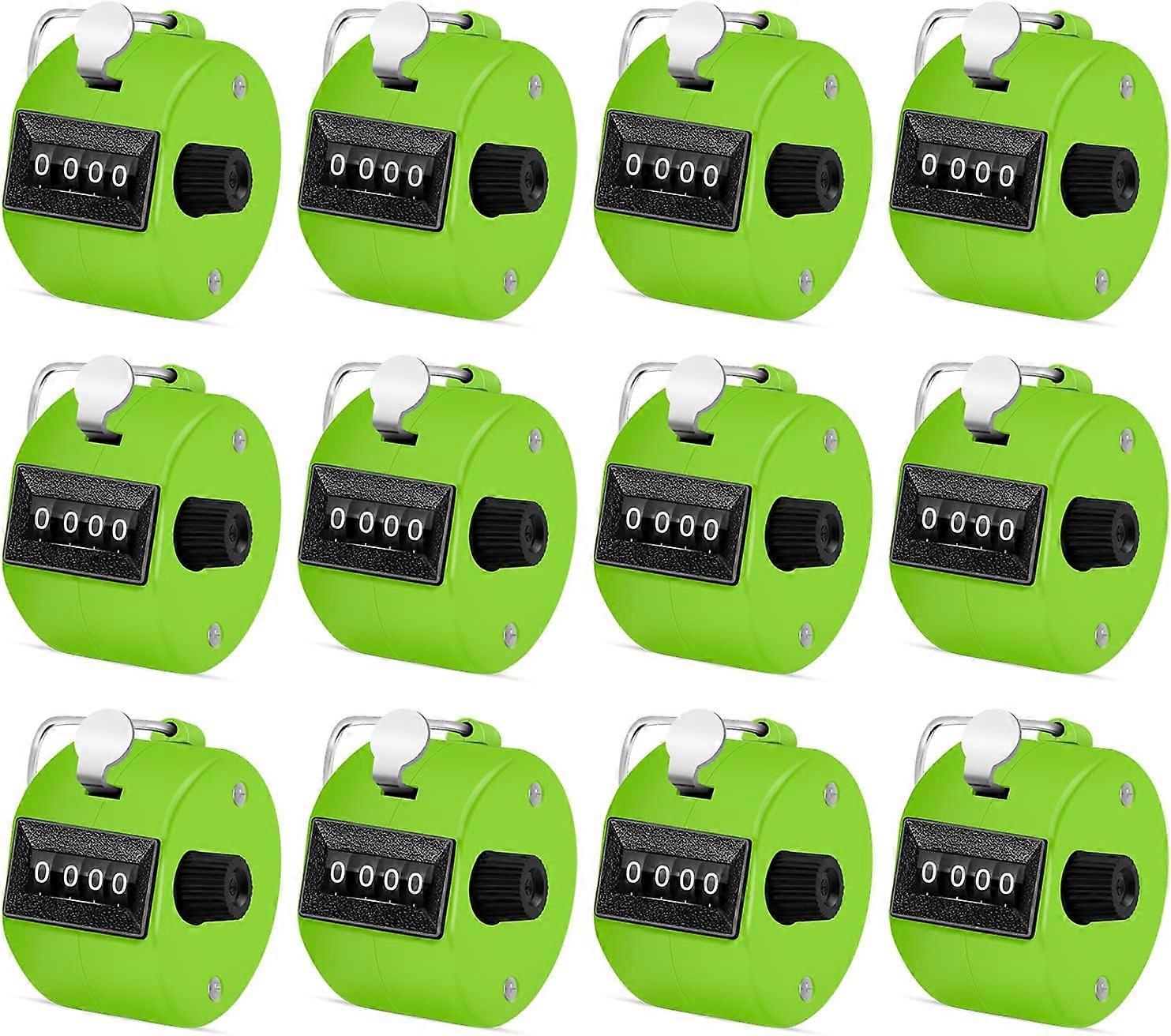 12 Pieces Manual Counting Counter, Manual Mechanical Handheld Pitch Counter with Ring for School Golf and Knitting Row Crochet