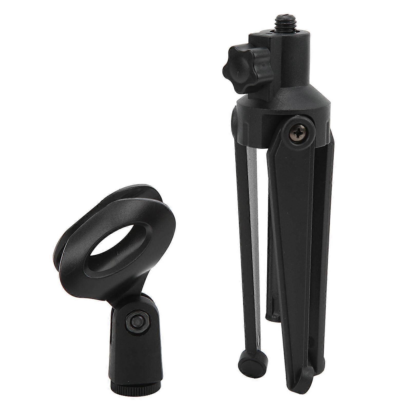 Microphone Stand Desktop Tripod Mini Portable Table Stand Adjustable Mic Stand Mic Clip Holder
