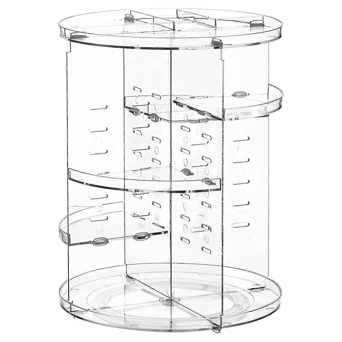 Rotating Makeup Organizer,360 Degree Spinning Make Up Stand, Capacity Clear Cosmetic Organizer,Adjustable Display