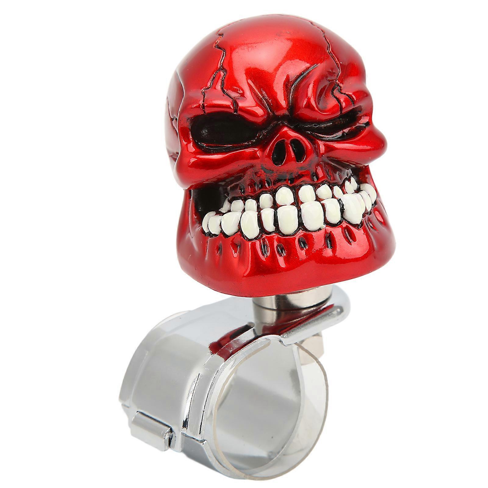 Totenkopf Lenkrad Knopf Spinner Selbstmord Power Handle für Autos LKW Traktoren BooteRot