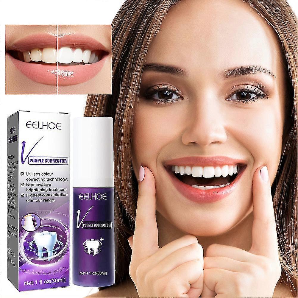 V34 Purple Toothpaste Teeth Whitening Cleaning Stain Remove Cigarette Stains Reduce Yellowing Toothpaste