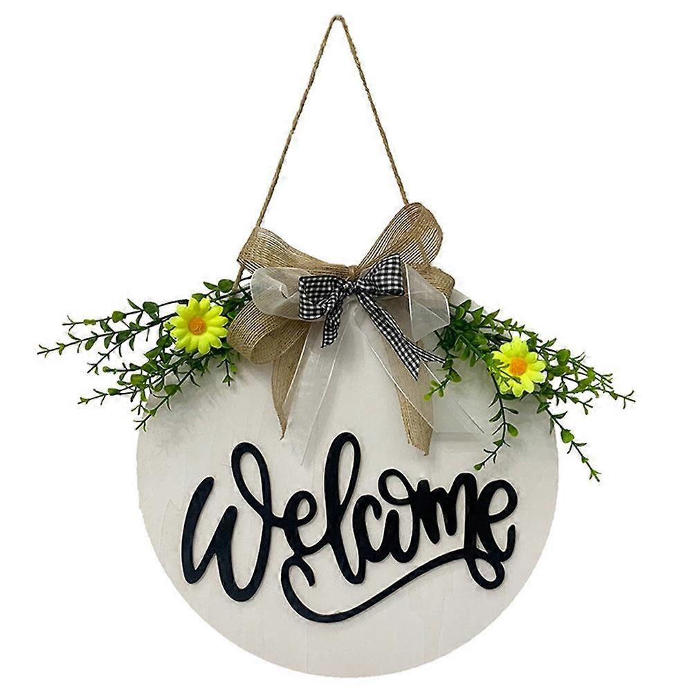 Welcome Sign Welcome Front Door Round Wood Sign Hanging Welcome Sign for Farmhouse Porch Welcome Sign Front Door Decor