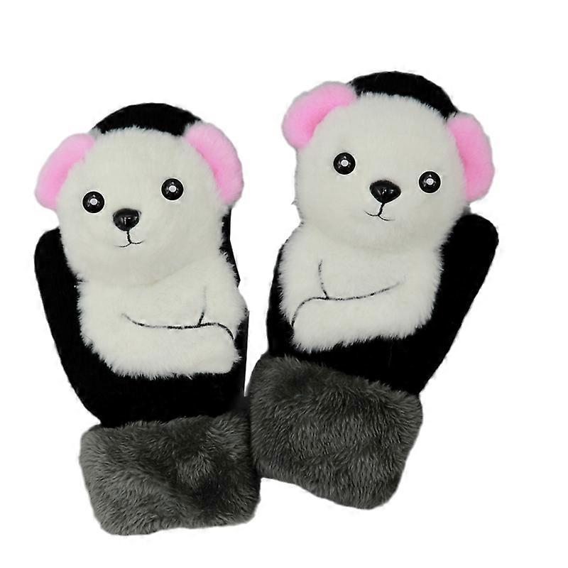 3D Tier Plüsch Handschuhe Strickfäustlinge Fleece gefüttert Fäustling Vollfingerhandschuhe