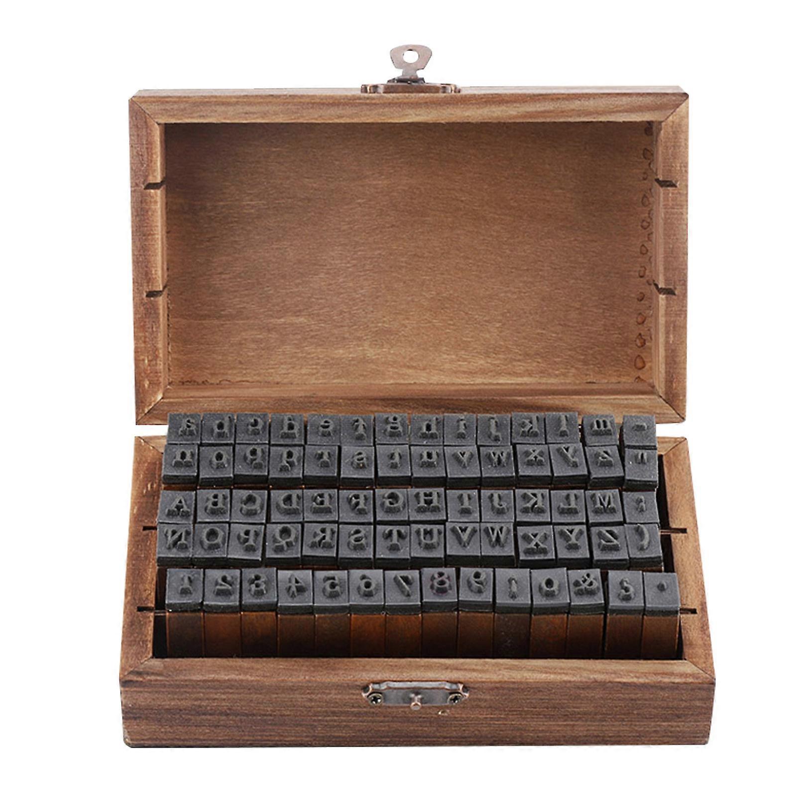 70 Pcs Stamps Set Comfortable Touch Anti Slip Letters Numbers Wooden Stamp Kit for DIY Craft Card Diary