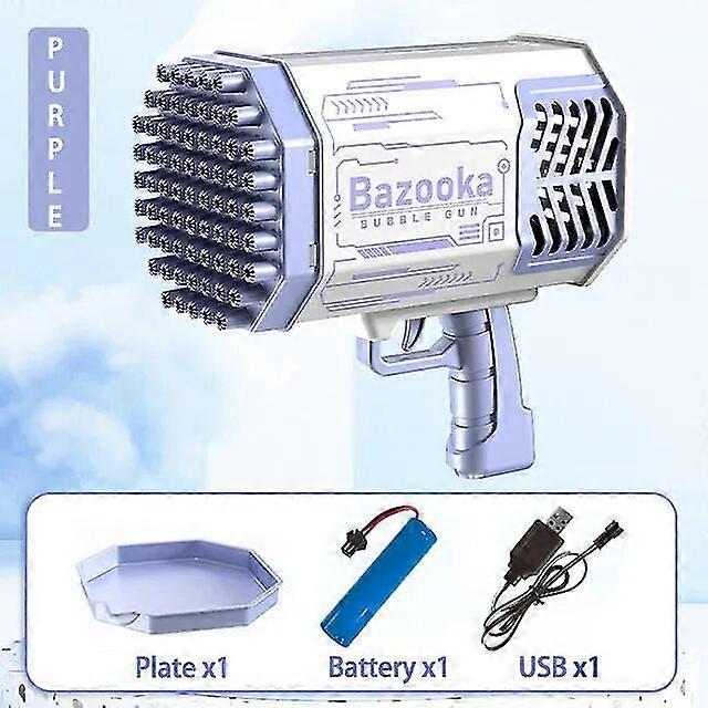 Bazooka Bubble Machine 2023 Uppgradera 68 hål Rocket med Led Bubble Machine , barn Vuxna Födelsedagsfest Bröllop Utomhus Playbubble Blowing Toys