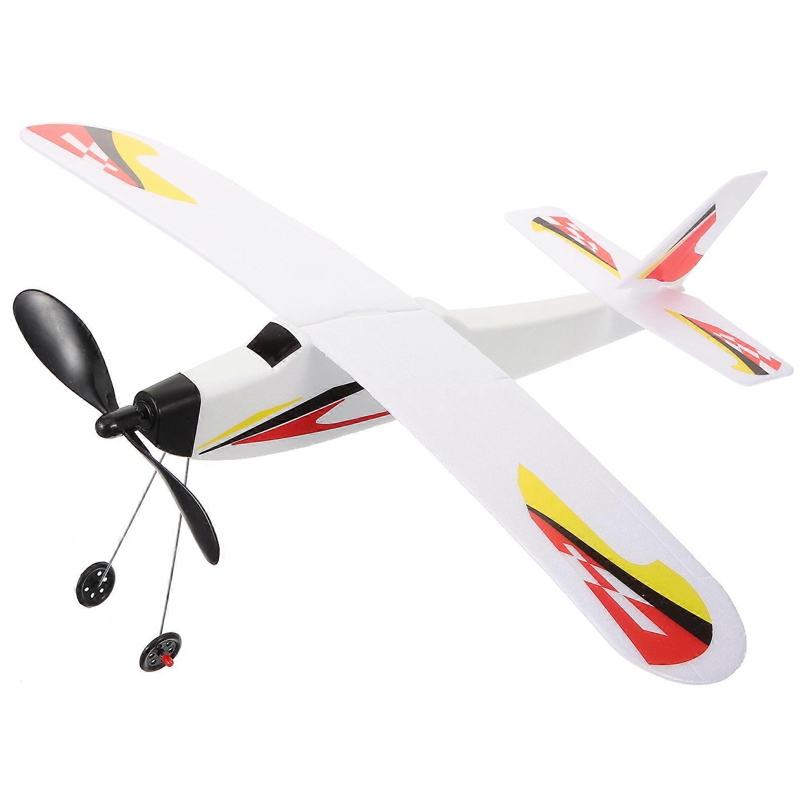 Toy DIY Rubber Band Powered Aircraft Glider Airplane Model Outdoor Sports Flying DIY Handmade Toys (Random Style)