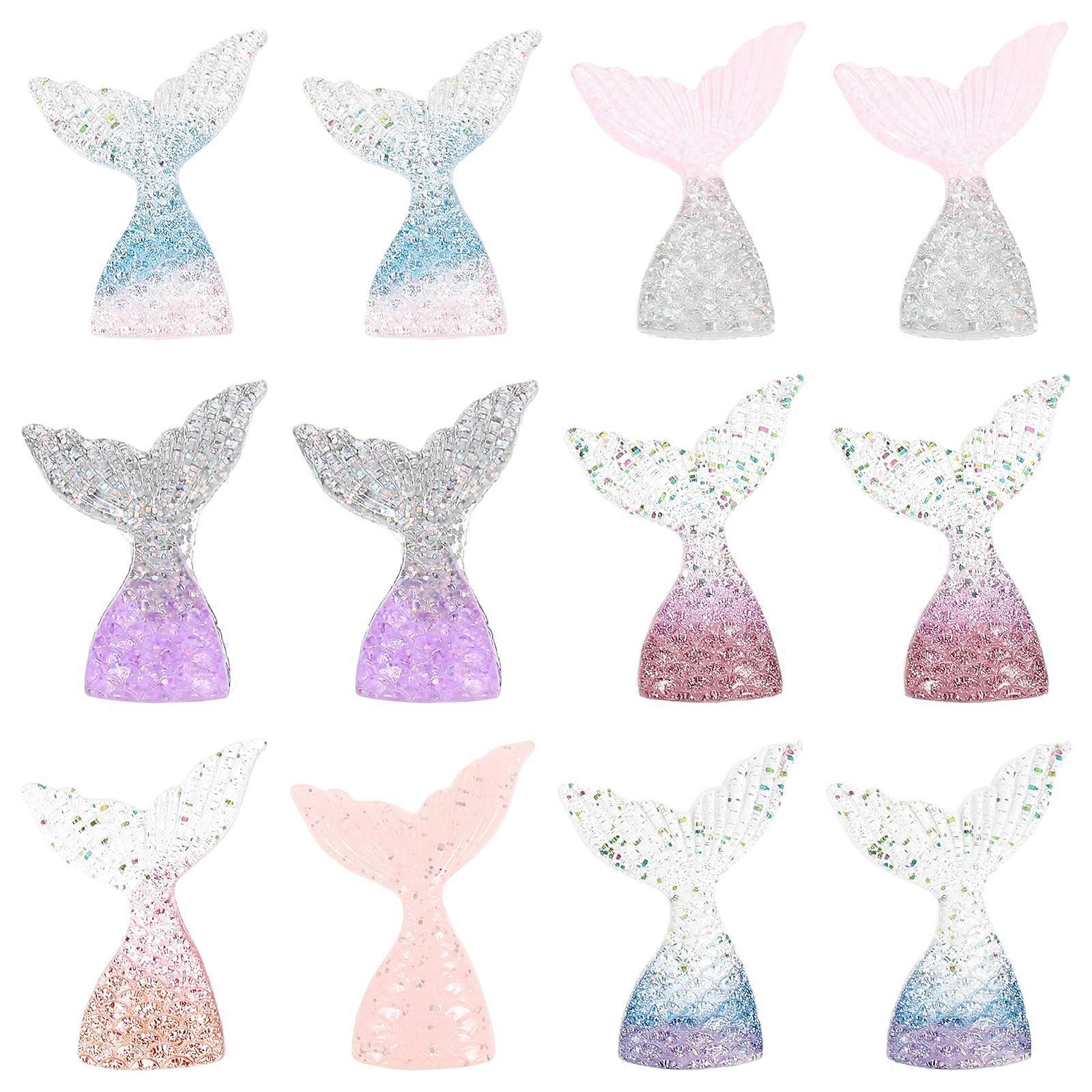 12pcs Petites Statues De Queue De Sirène En Résine Figurines De Queue De Sirène Délicates Décorations De Gâteau