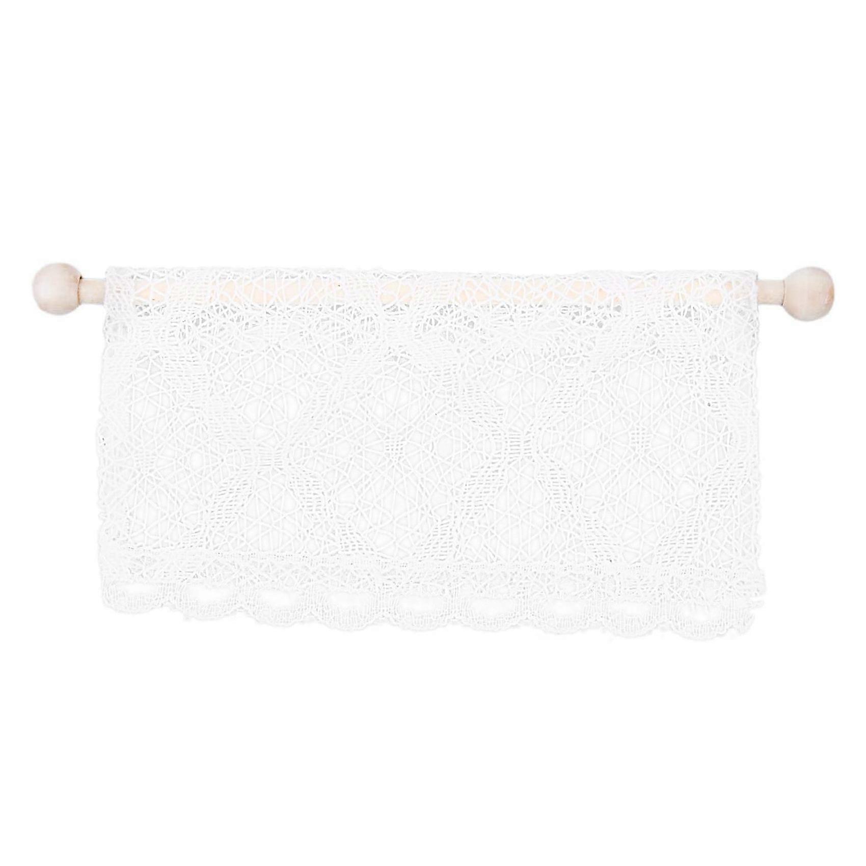 Curtains Miniature Furniture Accessories Window Valance with Rod 1:12 Scale Beige
