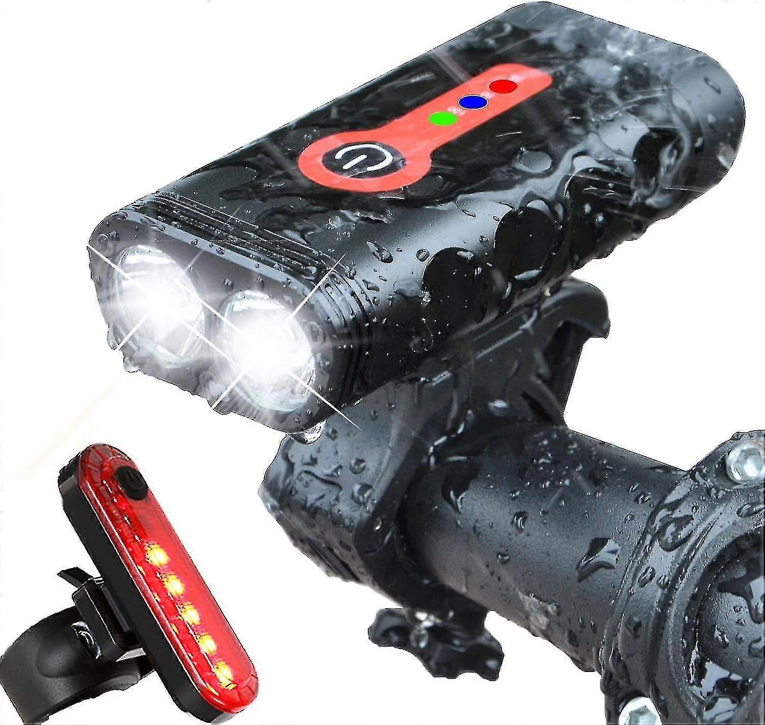 Bike Light Set With 5 Modes, 1000 Lumens, Super Bright, 360 Degrees Rotatable, Ip65, Waterproof, Usb