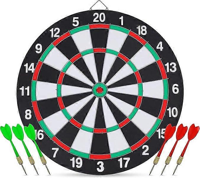 Dart Board Set, dubbelzijdig 15 Inch Dartboard Game Met 6 Brass-plastic Darts, ma