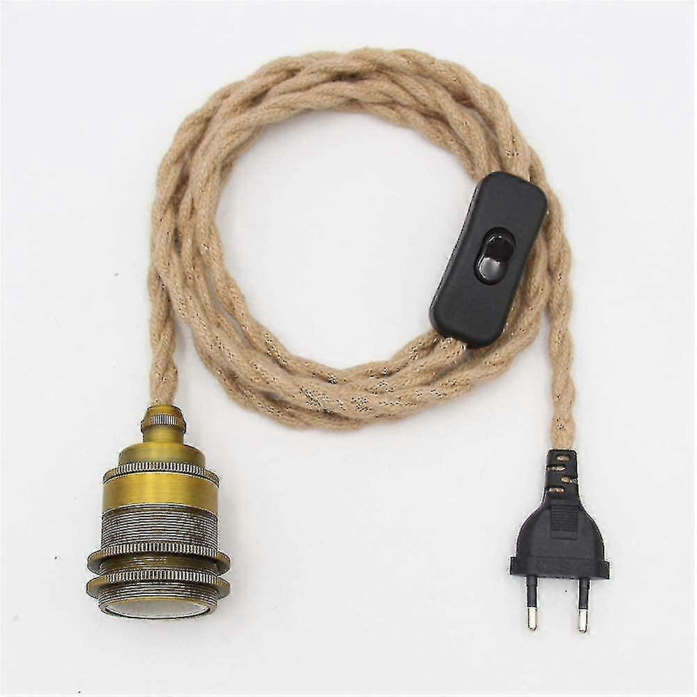 Vinta Hemp Rope Pendant Kit With S Plug Diy Single Hangingcable Rope E27()
