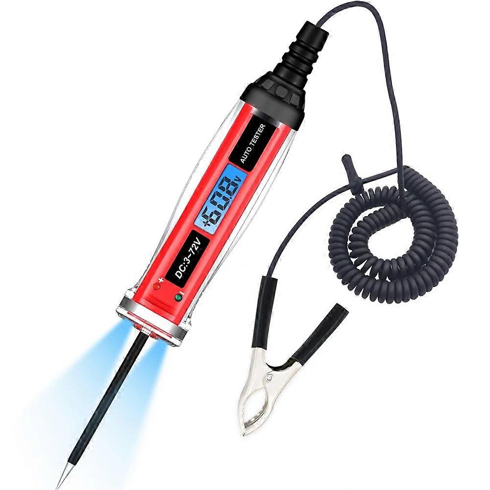 Electrical Test Pen Bipolar Automotive Wiring Tester Digital LCD Automobile Power Tester 3-72V Car Power Tester