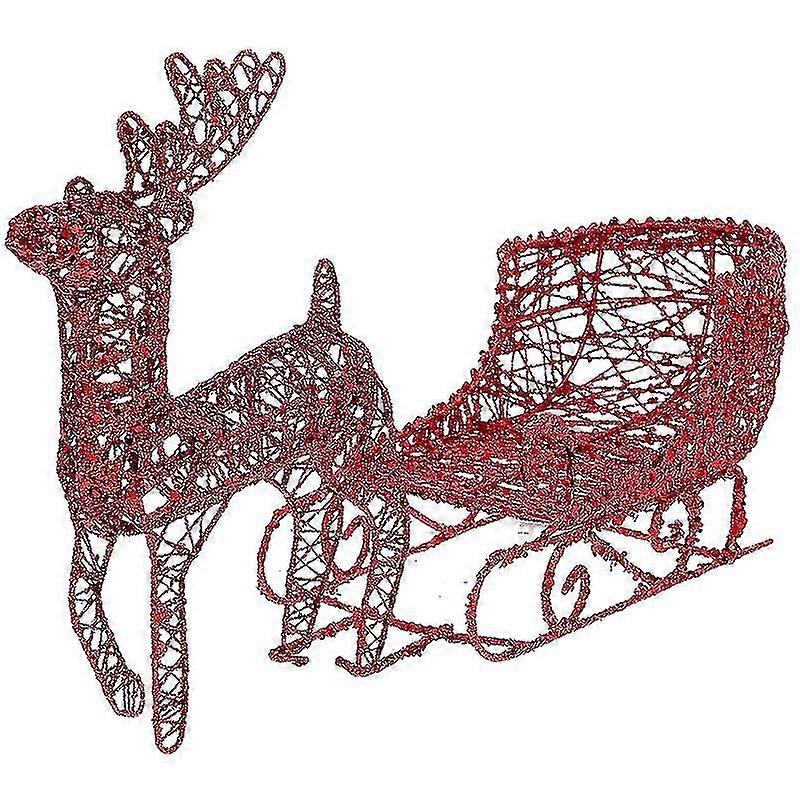 1 مجموعة عيد الميلاد زينة الرنة الزخرفية ومزلقة مجموعة سطح المكتب زخرفة