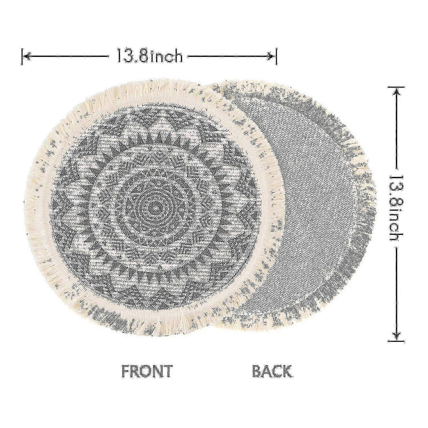 4pcs Round Placemats,compatible With Table Dinner Home Decor(black)