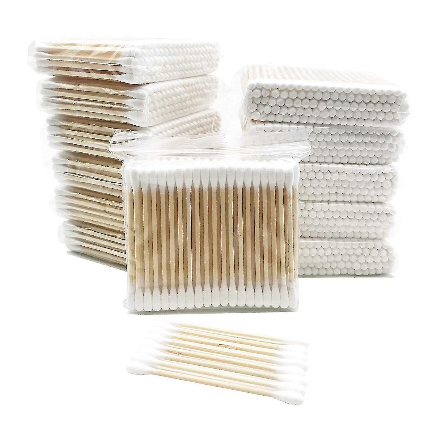 Cotton Swabs With Wooden Sticks/biodegradable Cotton Buds 1200pcs