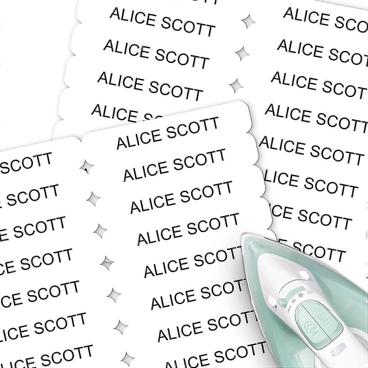 500pc Iron On Name Labels For Clothing & Fabrics - Washable Precut 2u201dx0.37u201d Personalized Name Tags For Clothes - Clothing Labels For Nursing H