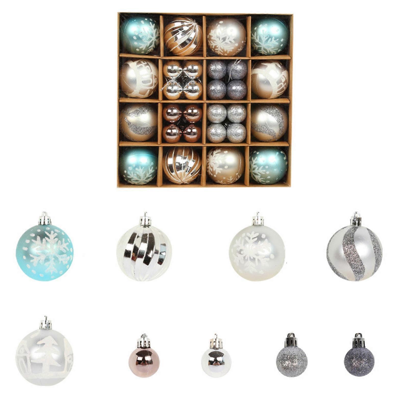 Christmas Decorative Ball Gift Box Set in Blue and Silver