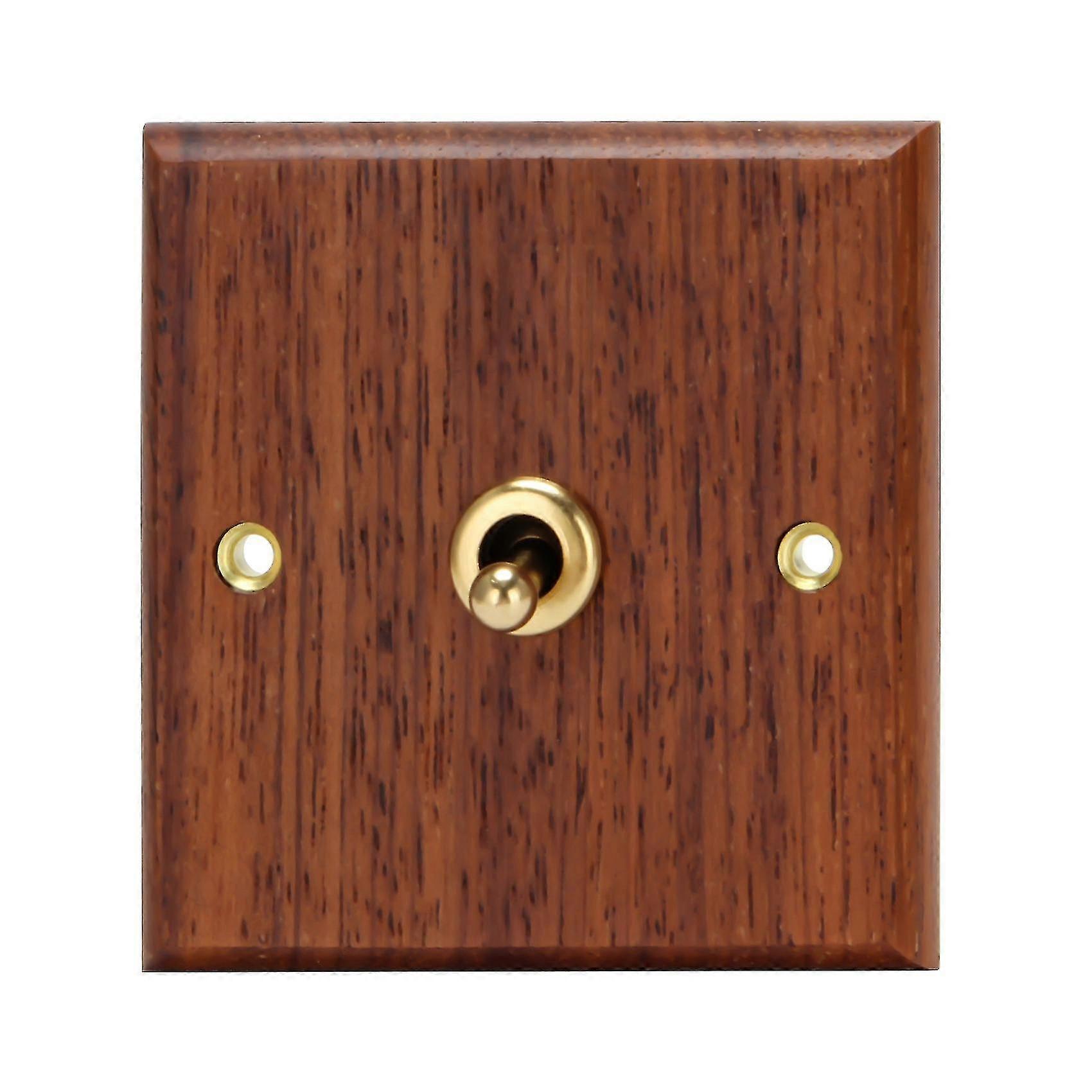 86 Type Solid Wood Panel Switch Wall Light Retro Toggle Switch Wood Grain Electrical Switch Socket