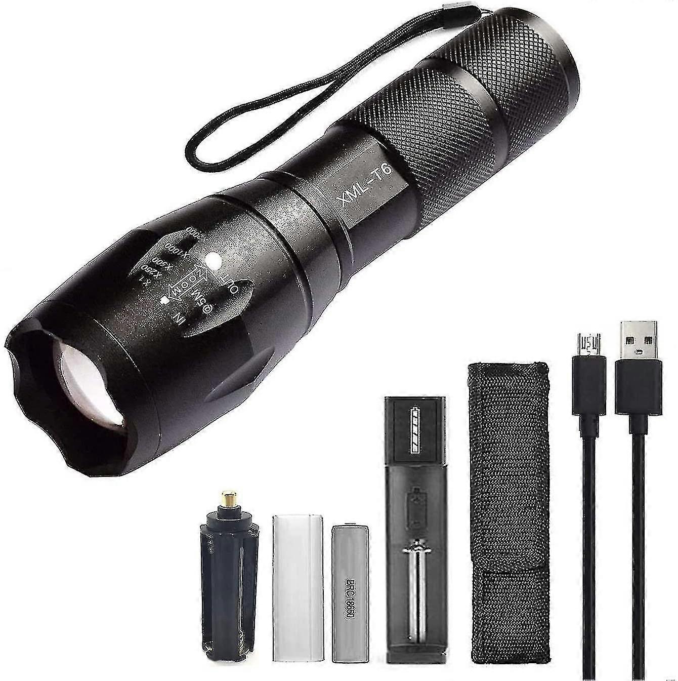 Usb Rechargeable Adjustable Focus Flashlight