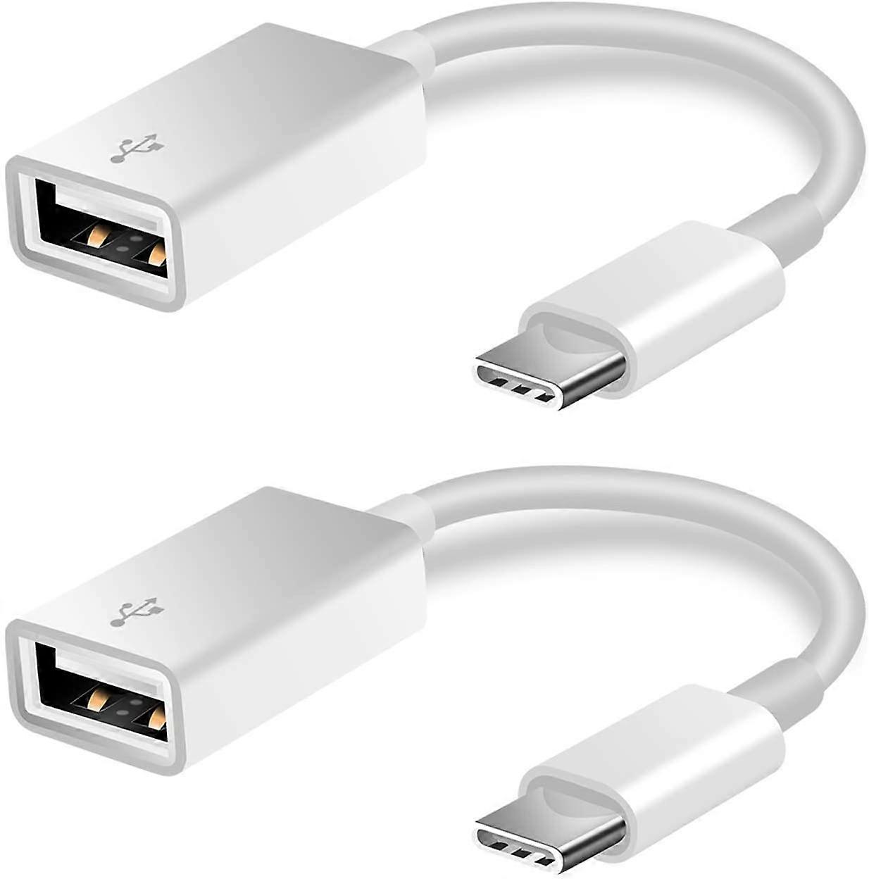 2-pakke USB C til USB 2.0-adapter type-C OTG-kabel type C mann til USB En kvinnelig adapter