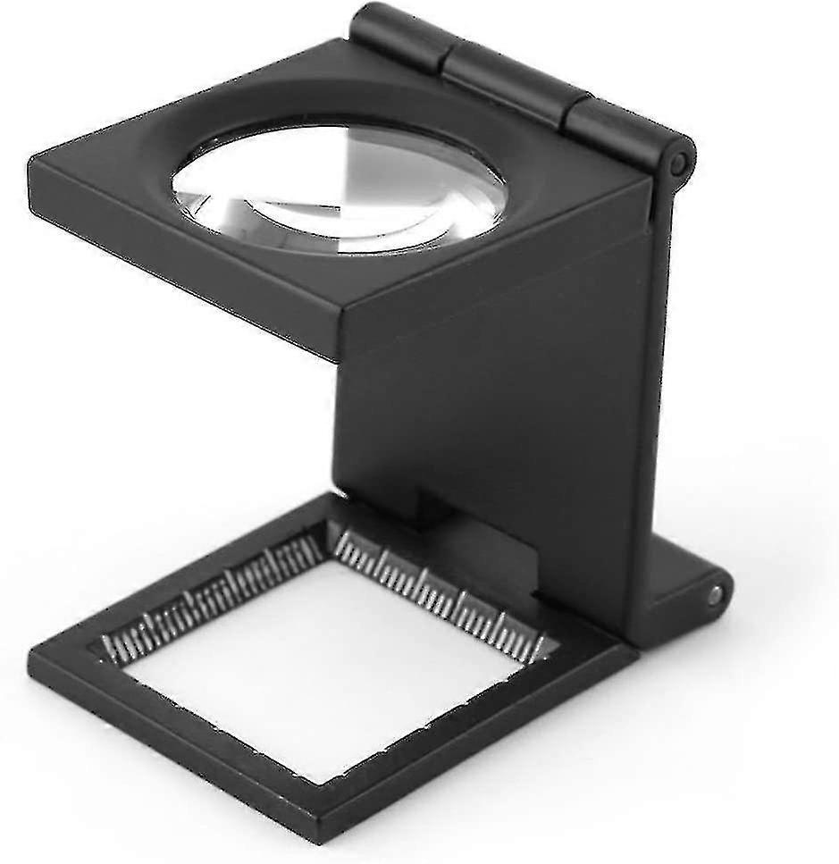 Mini Three-folding 10x Magnifier Zinc Alloy Magnifier Magnifying With Scale
