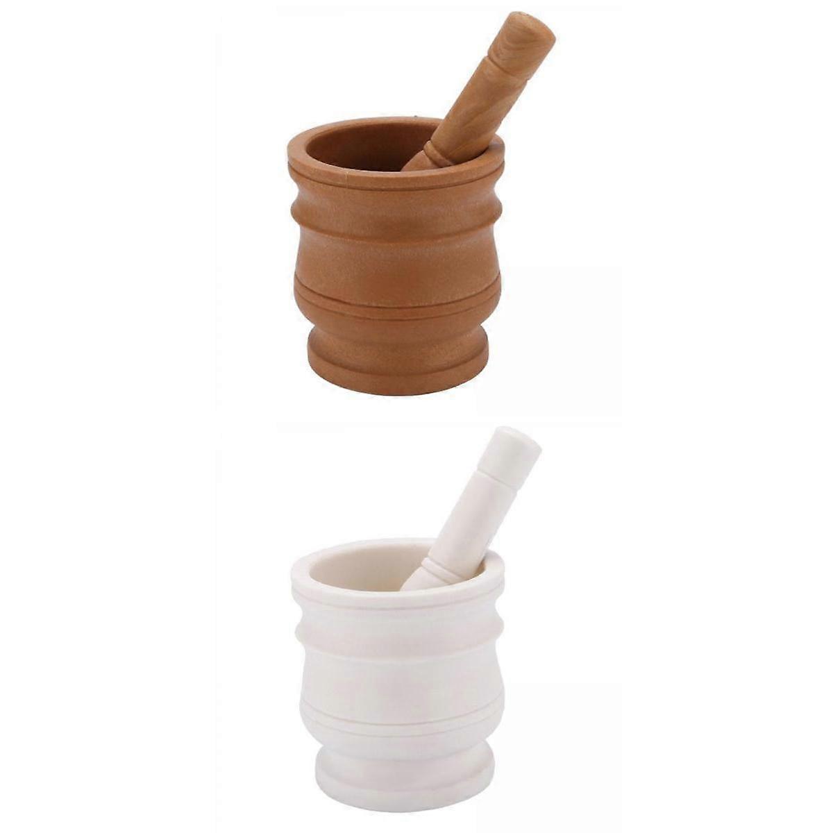 2pcs Mortar Pestle Spice Crusher Ginger Garlic Grinder Spice Tool