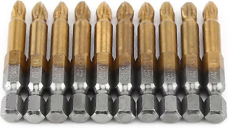 Driver Head Screwdriver Impact Screwdriver Bit Screwdriver Bit Set (gray Gold) (10pcs)