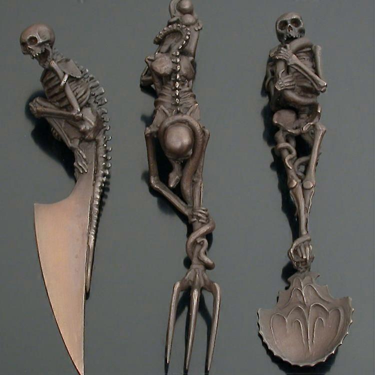 Halloween Skeleton Fork Spoon Halloween Gift Skeleton Tableware