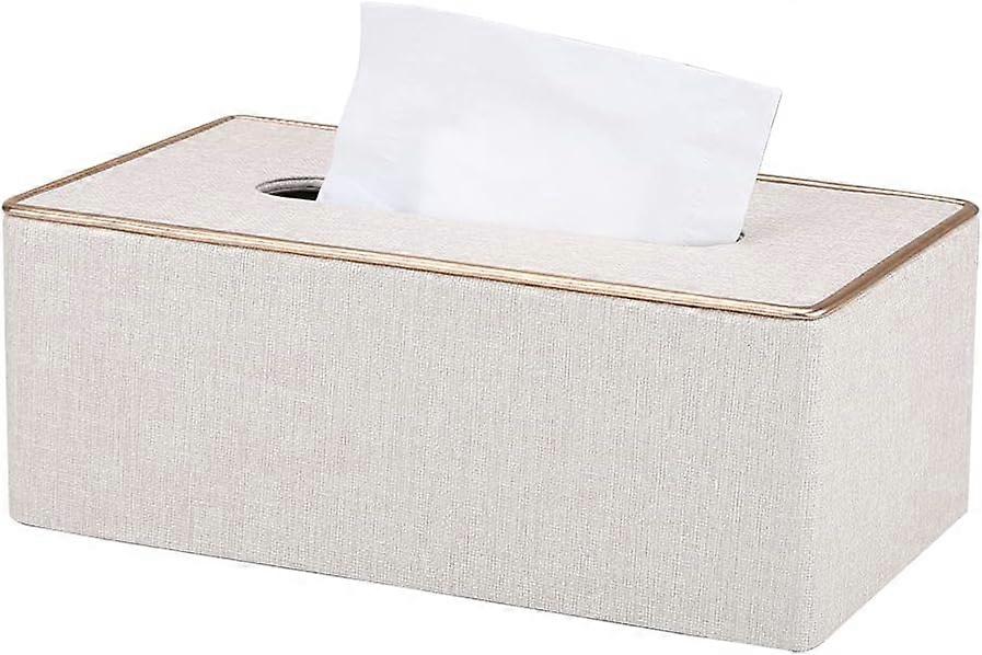 Tissue Boxes, Rectangular Tissue Dispenser Tissue Holder for Home Car (Pearl White)