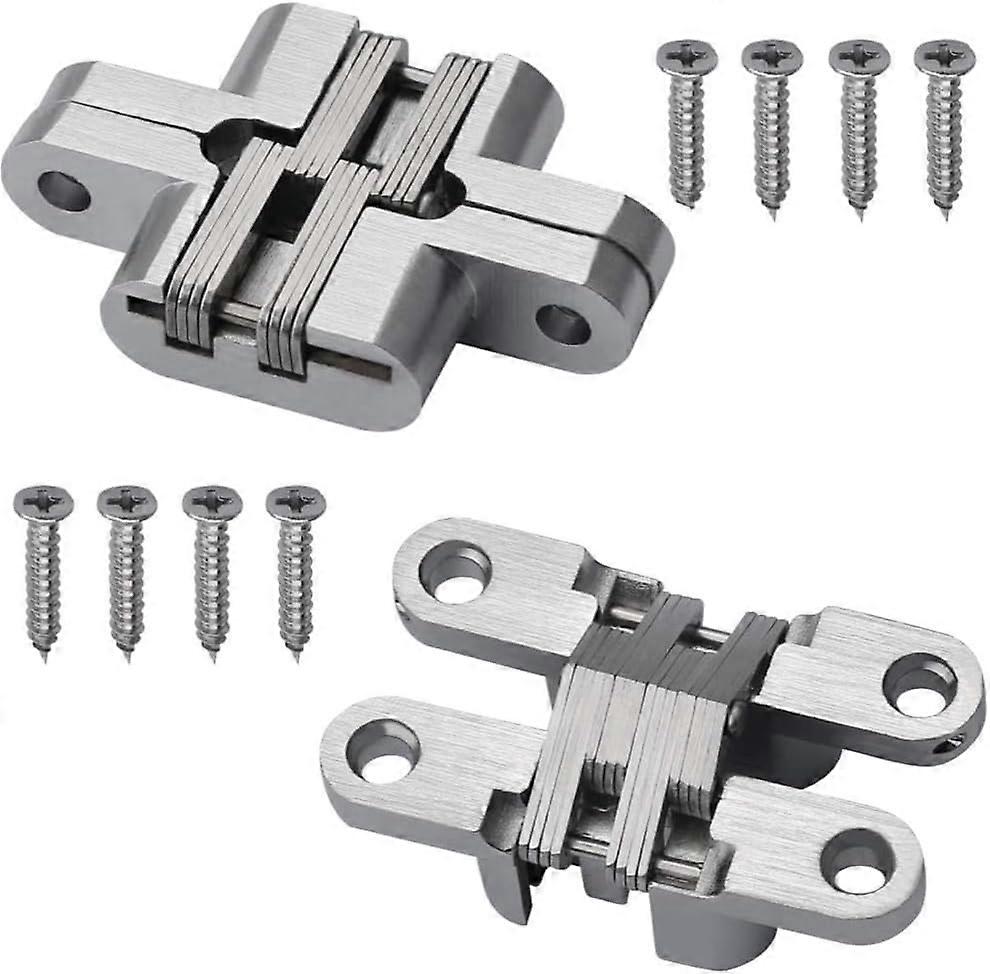 2025 Latest Model  2 Pcs Hidden Hinges Invisible Concealed Cross Hinges 180