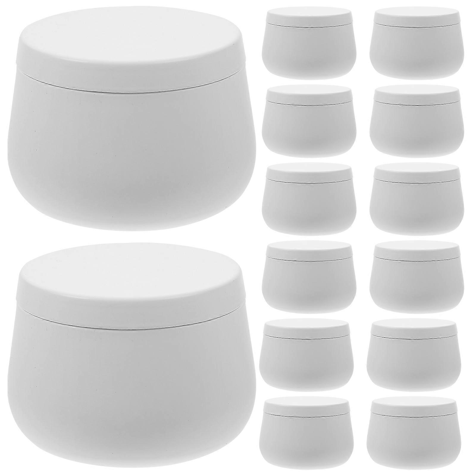 24pcs Tin Box With Lid Round 4oz Tinplate Storage Container Tea Leaves Can