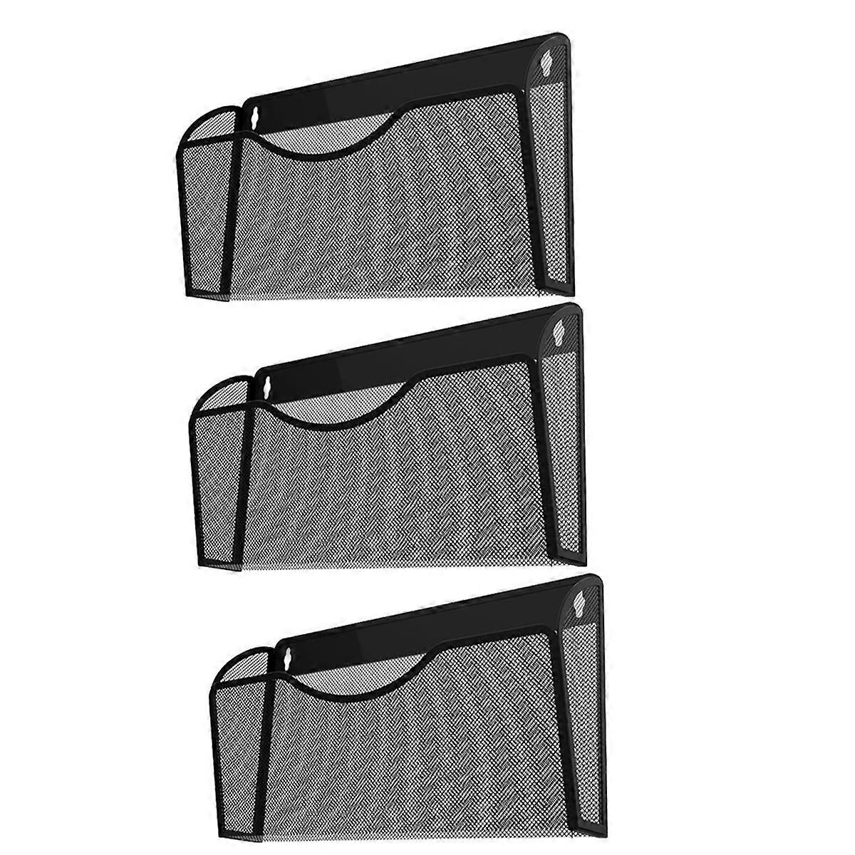 Magnetic File Holder 3 Pockets File Folder Organizer, Office Hanging Magazine Rack for Refrigerator