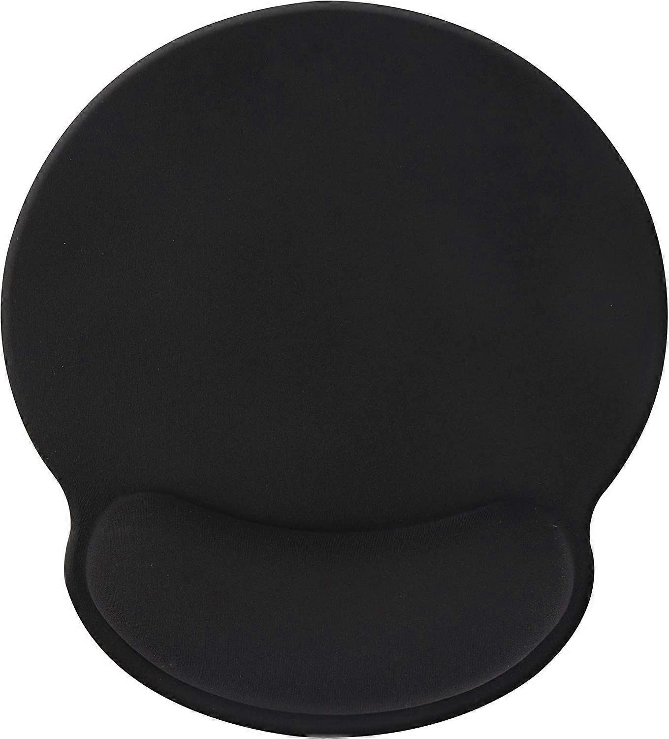 Mouse Pad with Wrist Support Rest, Pure Black Ergonomic Wrist Rest, Comfortable Memory Foam Anti-skidding Wrist Pad for Computer and Office (black)1pc