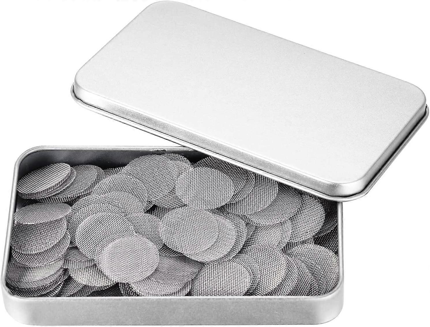 200 Pieces Pipe Screens, Stainless Steel Pipe Screen, 3/4 (0.75 Inch) Pipe Screen with Metal Storage Box