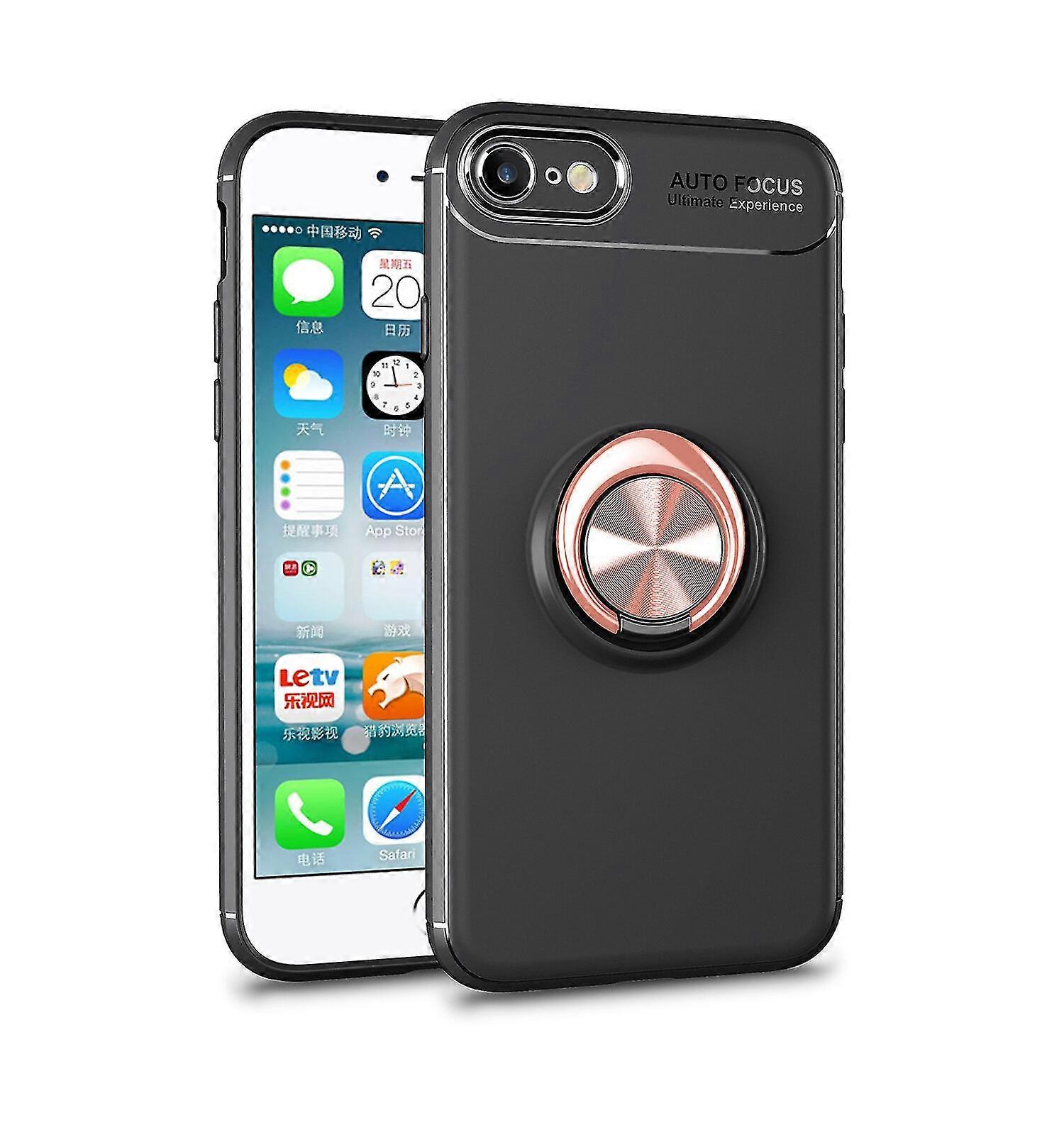 High-quality Soft Silicone Case With 360 Rotating Metal Ring Stand - Shockproof, Stylish Design For Iphone 6 6s - Scratch-resistant, Anti-slip, Full P