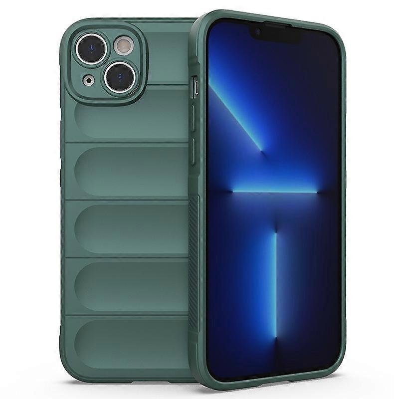 For iPhone 14 Plus Magic Shield TPU + Flannel Phone Case