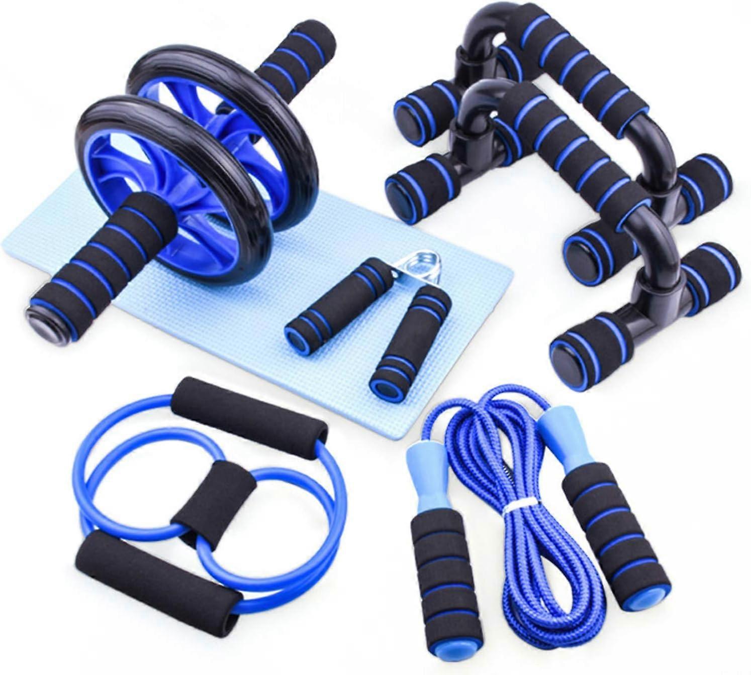 Complete Kit for Fitness Exercises - Abdominal Wheel, Pump Handle, Jump Rope, and More