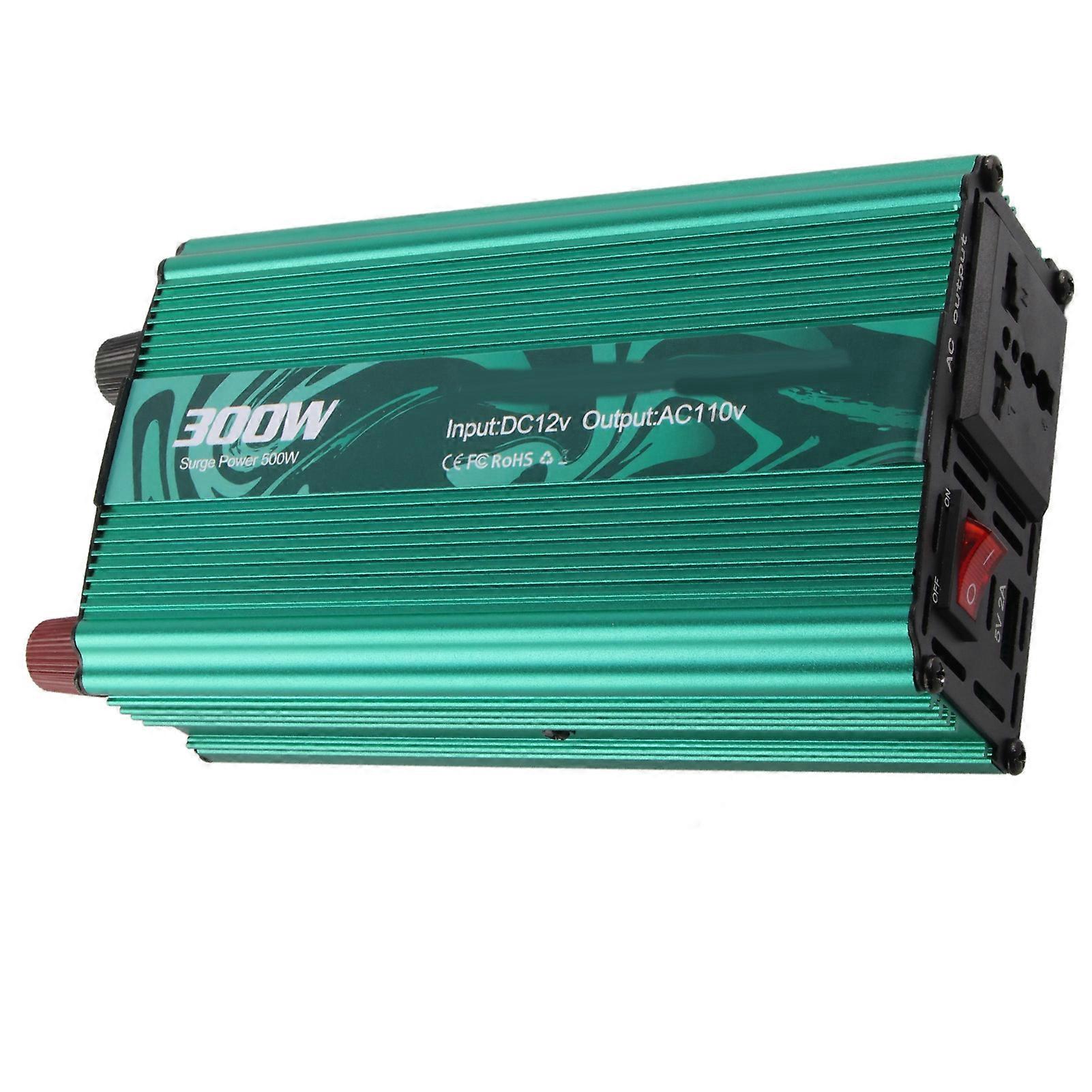 300W 12V to 110V Smart Sine Wave Power Inverter Aluminum Alloy DC to AC Converter