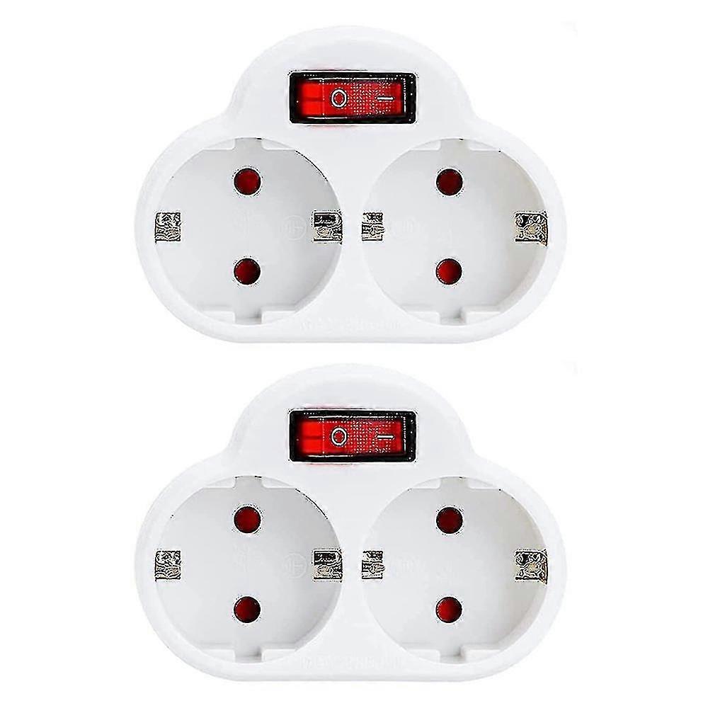 2pcs Socket Adapter With Switch, 250v/16a 3680w Portable Sockets Wall Plate Socket Compatible With O
