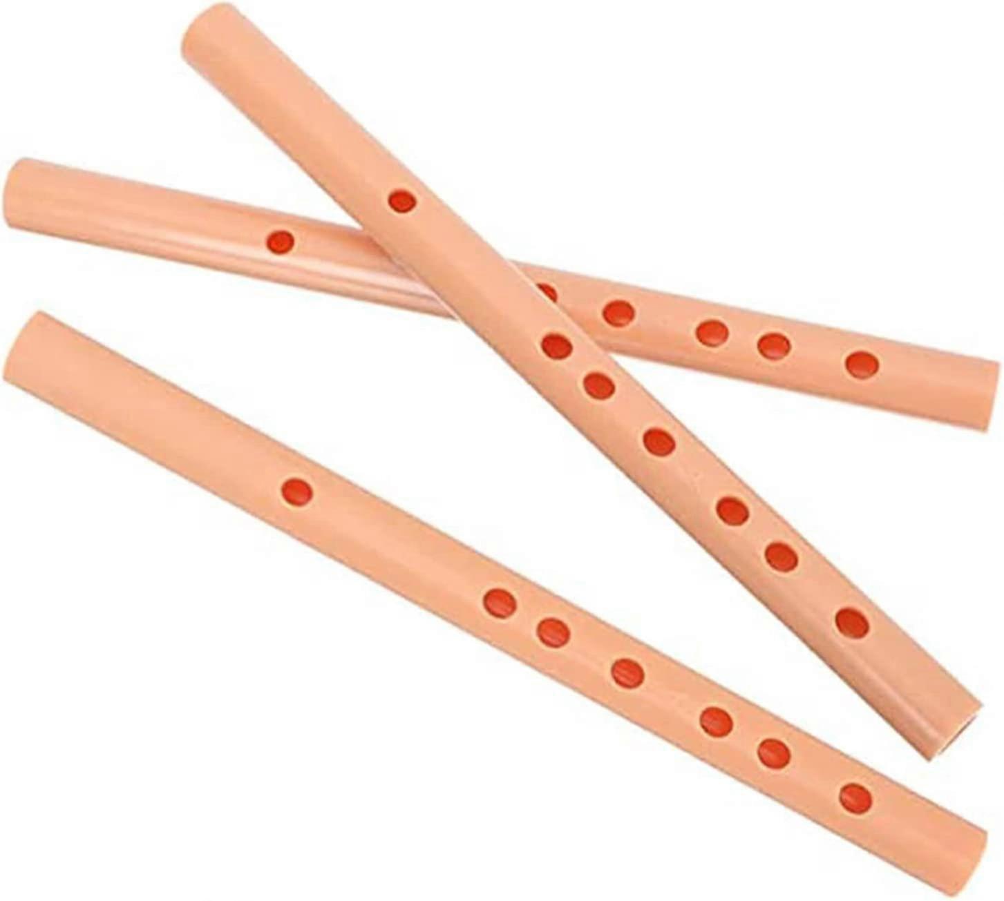 Children Flutes Resin Flute Simple Structure Clarinet Whistle For Children And Beginners(3pcs, Wood Color)