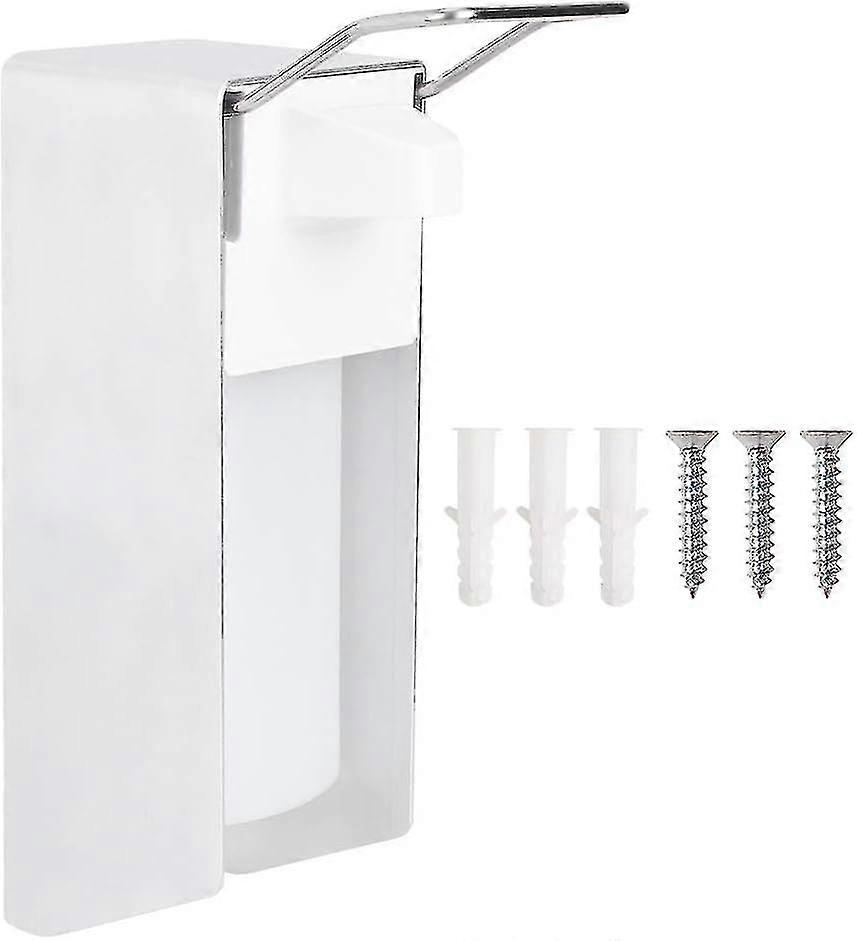 Manual Elbow Pressure Soap Dispenser, 9.6inch White Abs Plastic Soap Box Wallmounted Liquid Box - q36