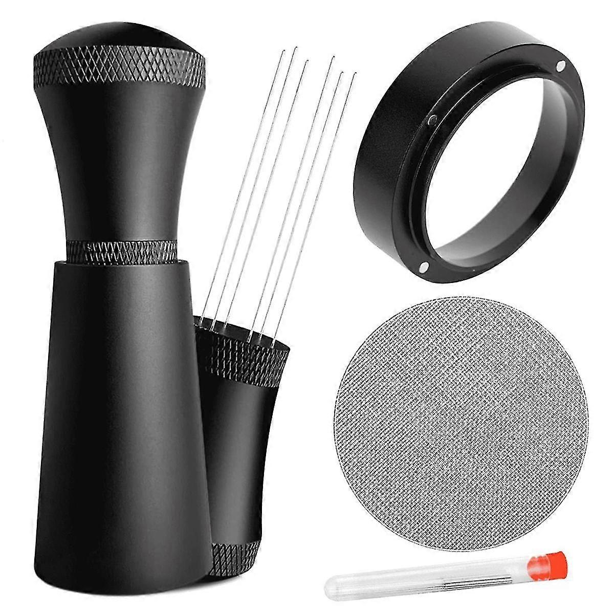 WDT Tools Espresso Puck Screen - 54 mm Doseringstratt & Nålar i Rostfritt Stål Distributionsverktyg för Kaffeomrörare