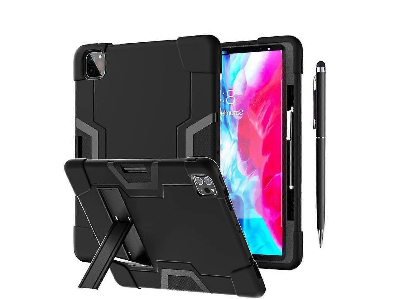 Case for iPad Pro 12.9 inch 2022 2021 2020 2018 with Kickstand, Heavy Duty Shockproof Protective Cover with , Pencil Holder, Stylus Pen