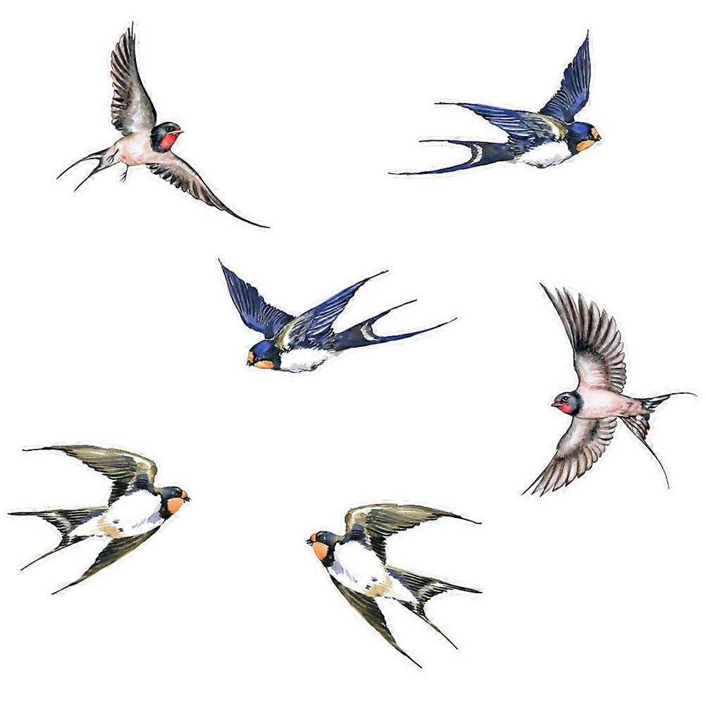 6Pcs Window Clings Static Window Clings Window Bird Static Clings Bird Prevention Strike Window Films