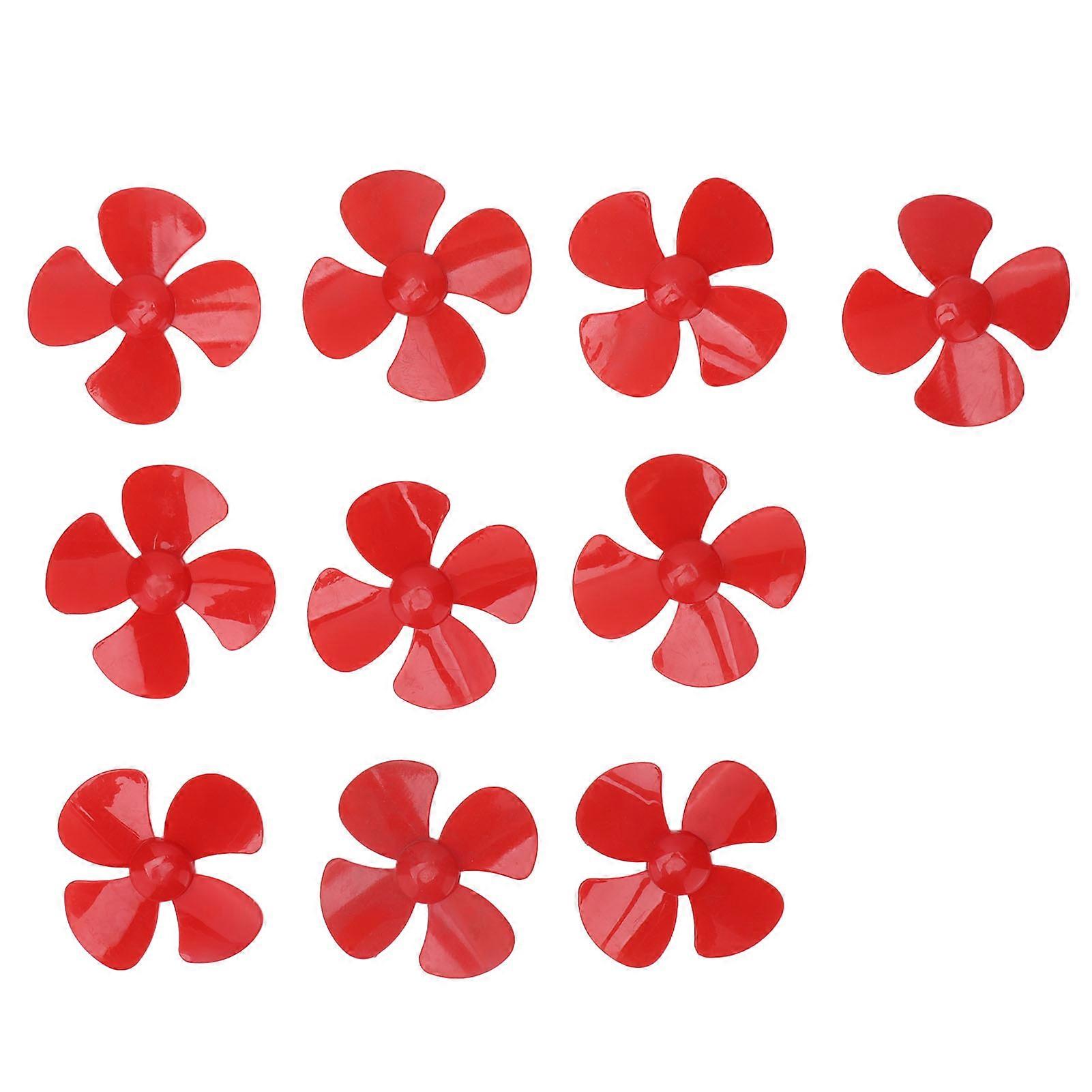 10Pcs 80mm 4 Blades Propeller Plastic DIY Rotating Toy Model Accessories with 2mm Hole XR?149Red