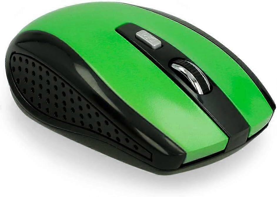 Wireless Optical Tracking Mouse USB Receiver 2.4G 1600 DPI 6 Buttons for PC Laptop Green Wireless Sensor