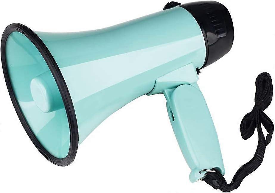 Portable Megaphone Bullhorn 25 Watt Power Megaphone Speaker Voice and Siren/Alarm Modes (Teal)
