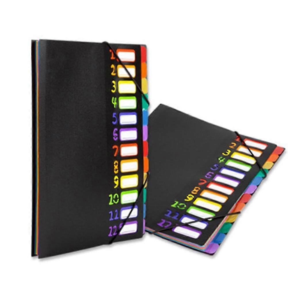A4 12 Pages File Storage Folders Rainbow Document Holder Organizer