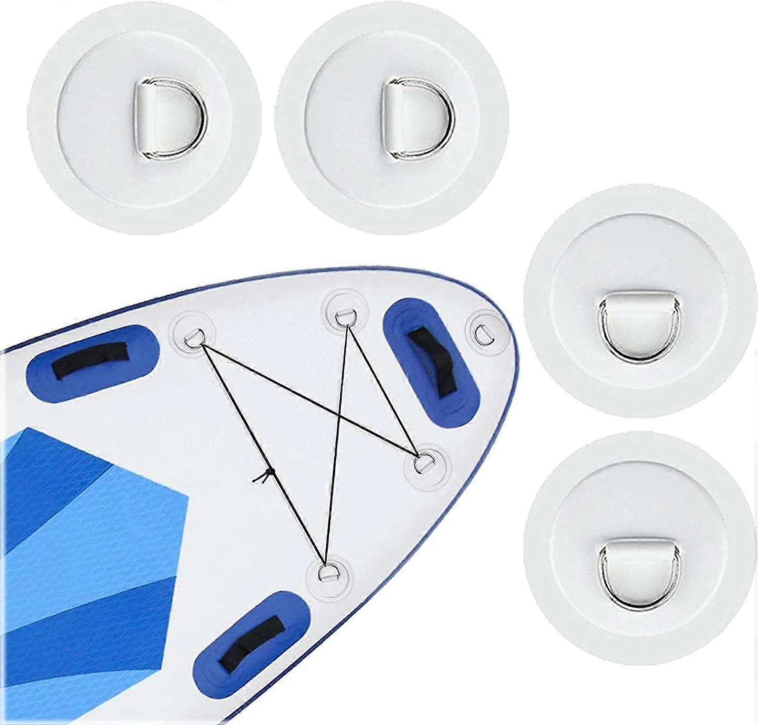 4 Pieces D-Ring Pad Patch Kayak Round D Ring Rope Buckle Sailor Storage Elastic Loops Hook Surfboard Fishing Boat Accessories for Inflatable Boat Raft