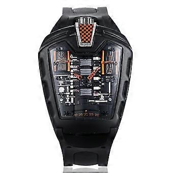 Black Unique Men's Watches Luxury Rubber Strap Waterproof Watch Men Multifunctional Aaa Quartz Men